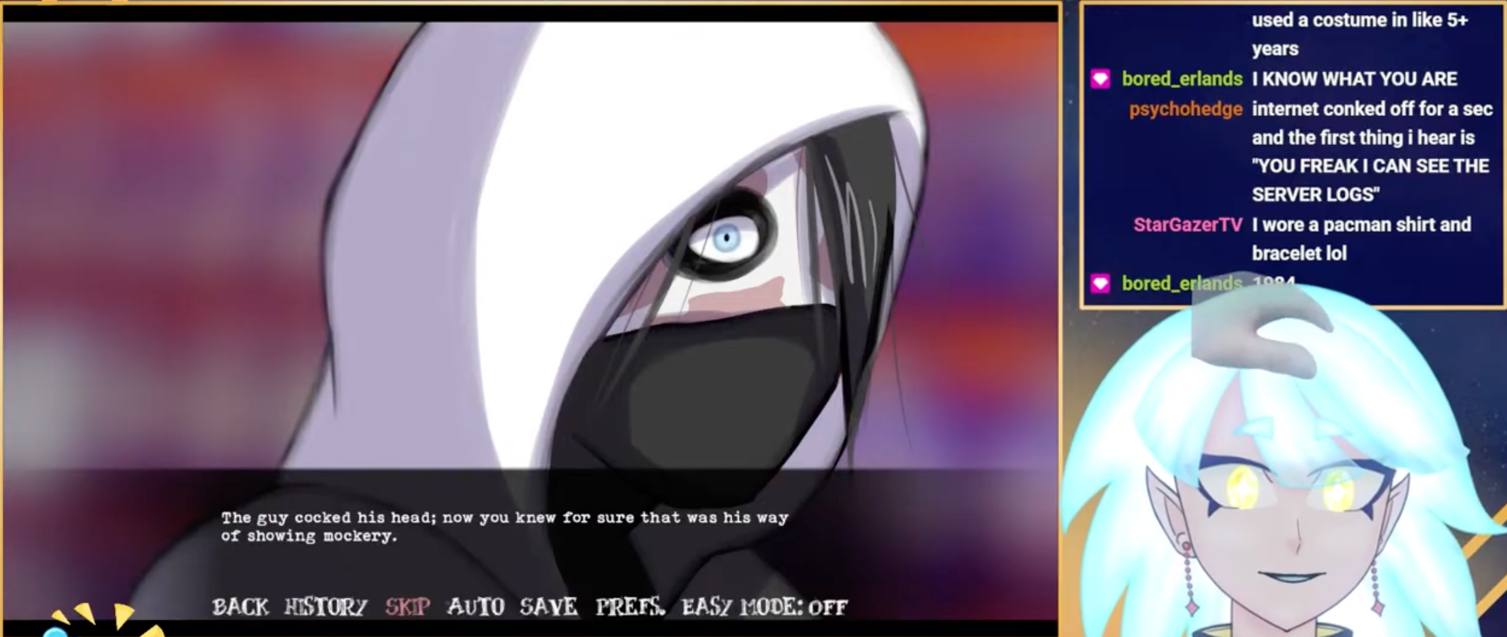 Fear Me: Jeff the Killer's Dating Sim Day 1 in-store dialogue showing the critical Scream horror movie selection.